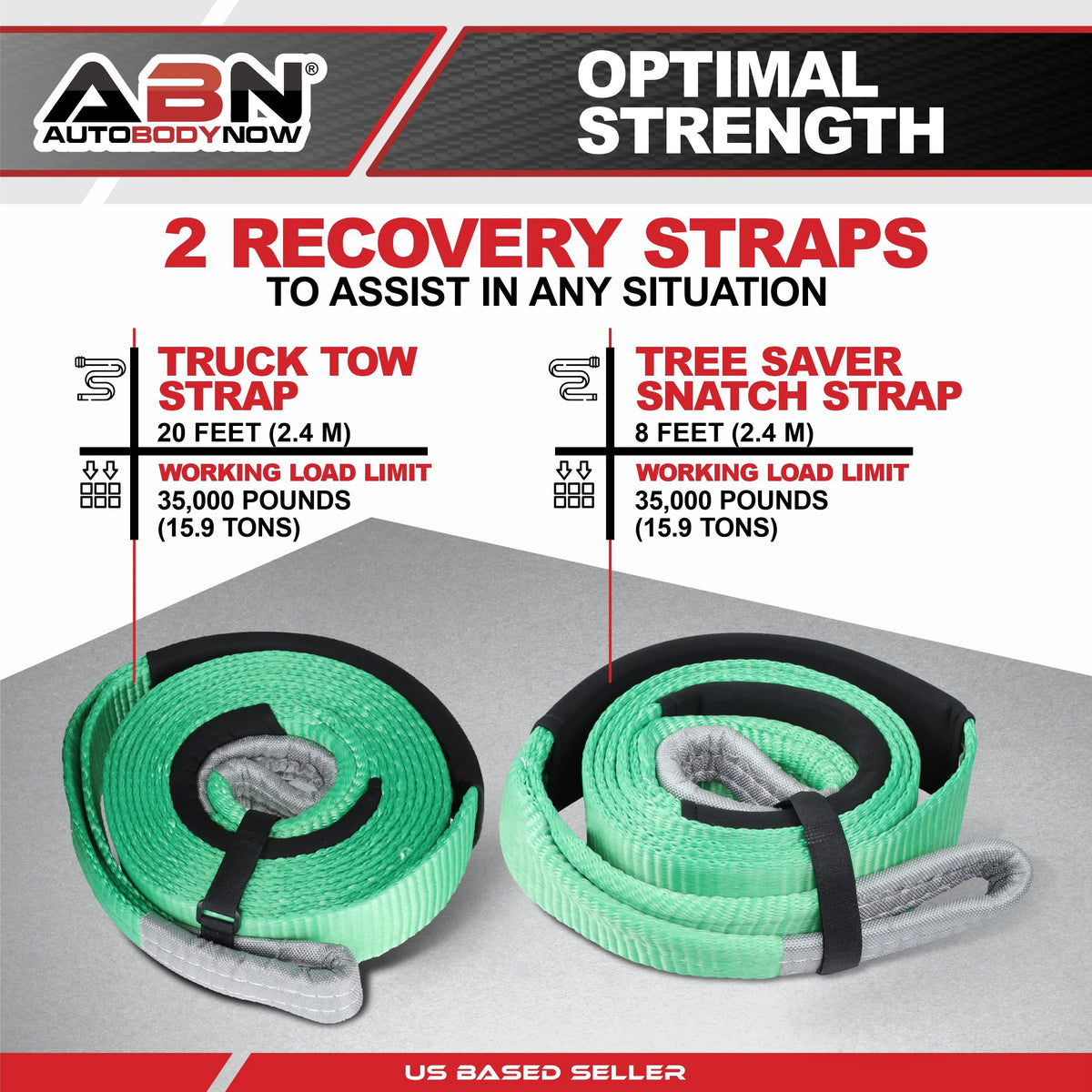 35,000lbs Recovery Tow Strap Kit with Snatch Block C2255