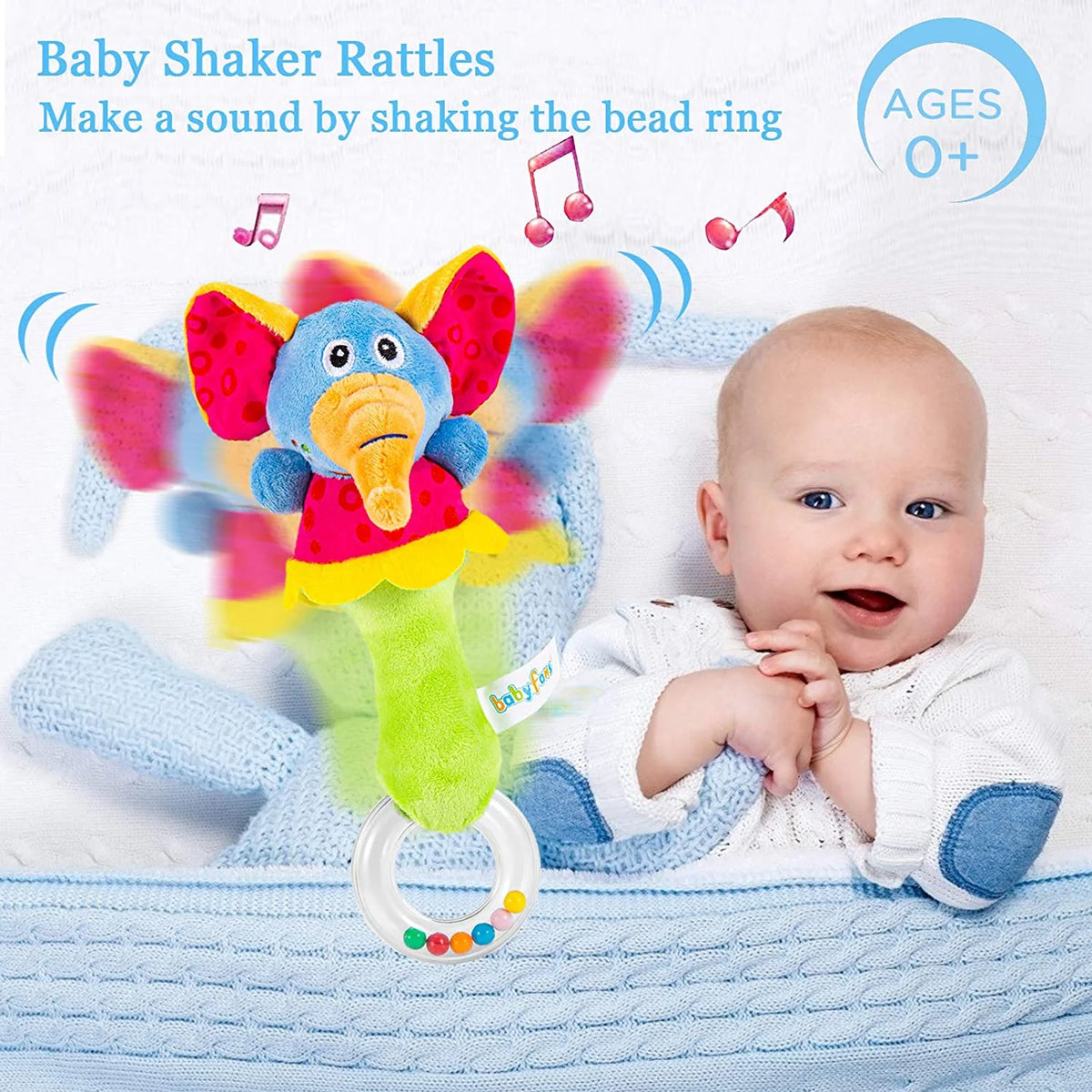 6 Pcs Baby Wrist Rattle & Foot Finder Socks Sensory Toys Soft Plush Animal Doll Newborn Gift E3177