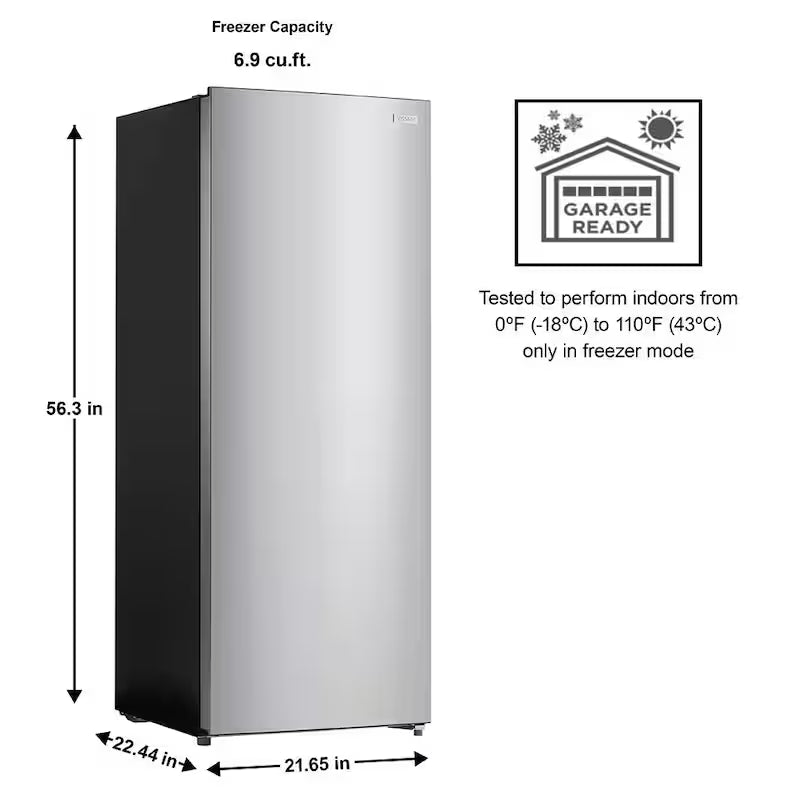7 cu. ft. Convertible Upright Freezer/Refrigerator in Stainless Steel B8882