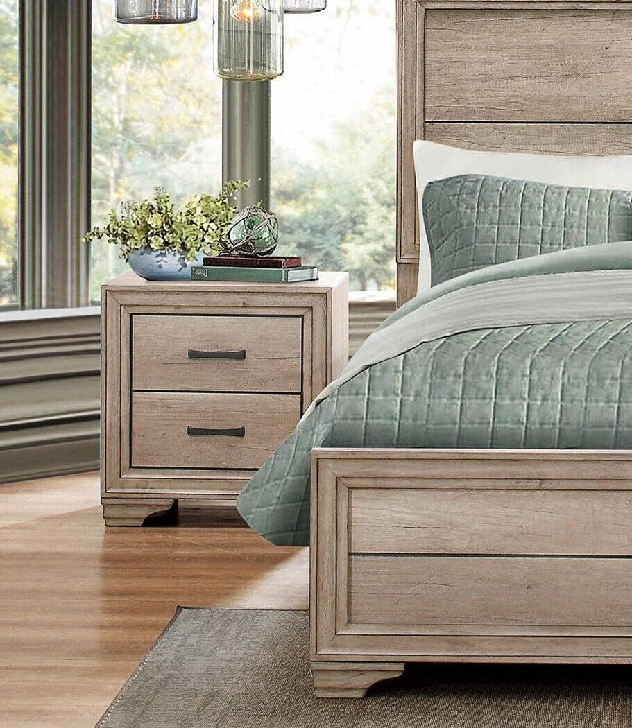 3pc Eastern King Size Bed and Two Nightstands Bedroom Set P471