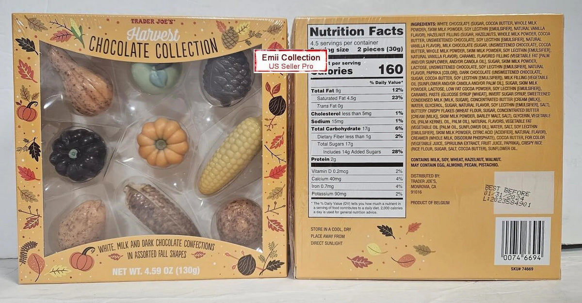 Harvest Chocolate Collection White Milk Dark Chocolate Confections Assorted Fall Shapes 4.59oz 2 Boxes S6996