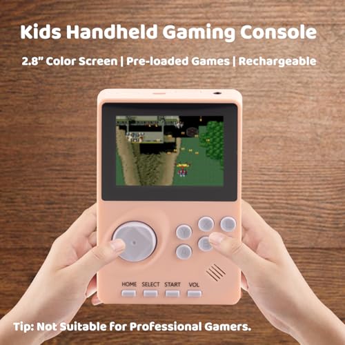 Kids Handheld Video Game Console with 100 16-bit Games, 2.8" Color Screen, Rechargeable Battery (Light Blue) J707