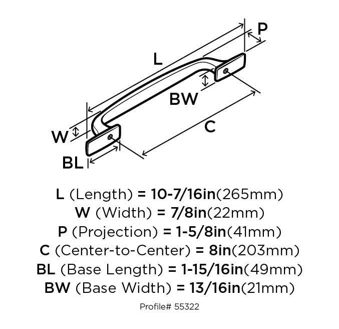 8 in Caramel Bronze Appliance Pull E629