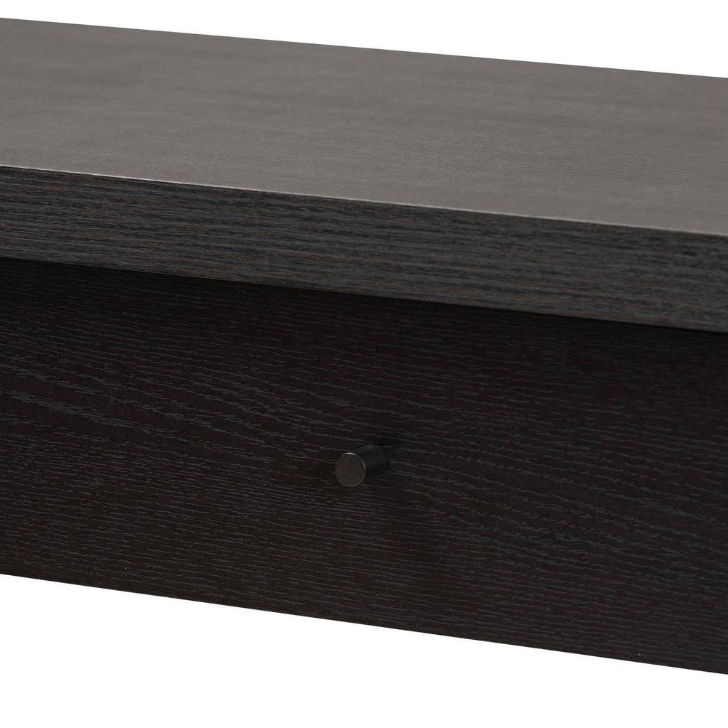Dark Brown Wood 2-Drawer Console Table Q61288