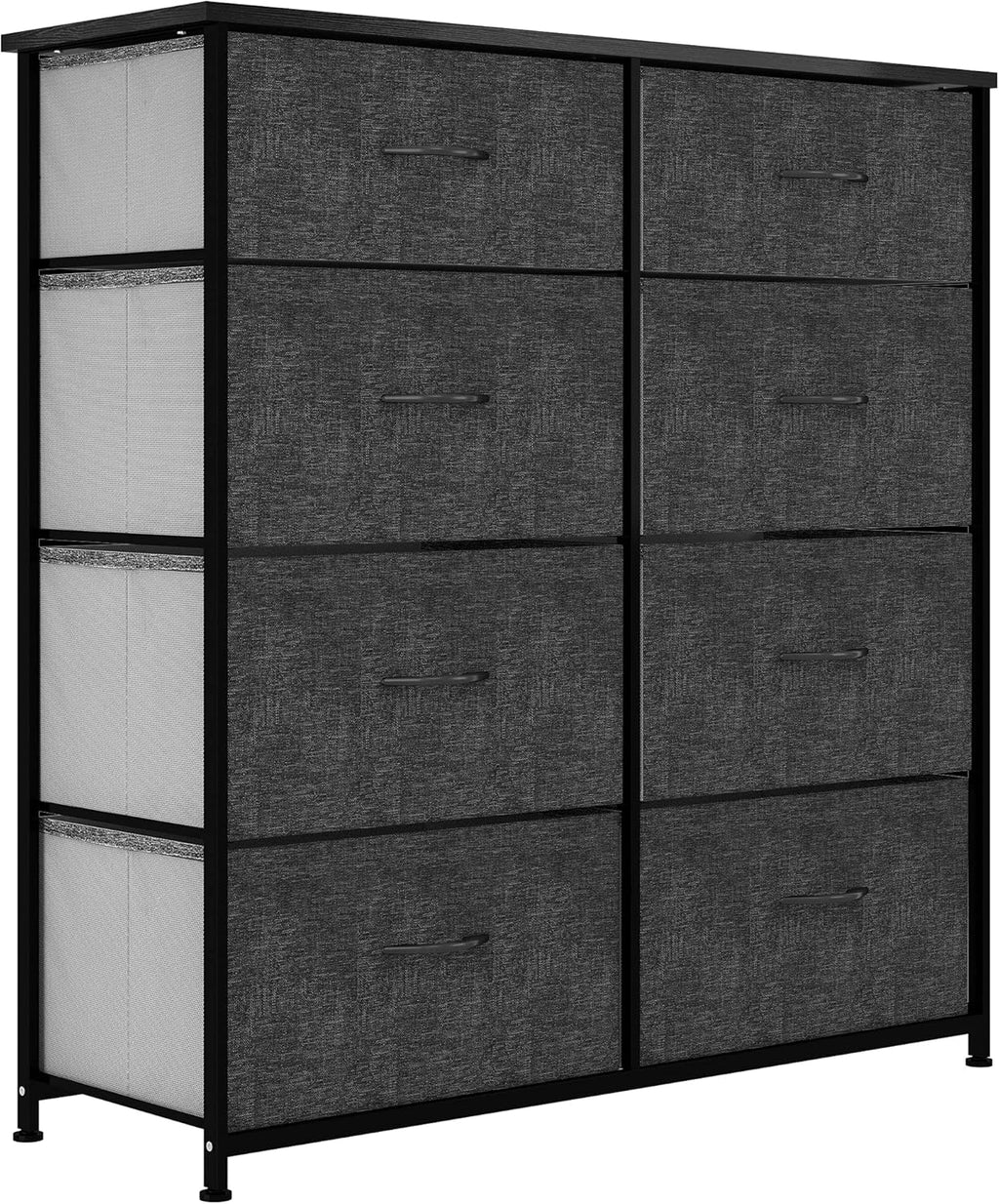 Dark Grey 8 Drawer Fabric Storage Tower G9101