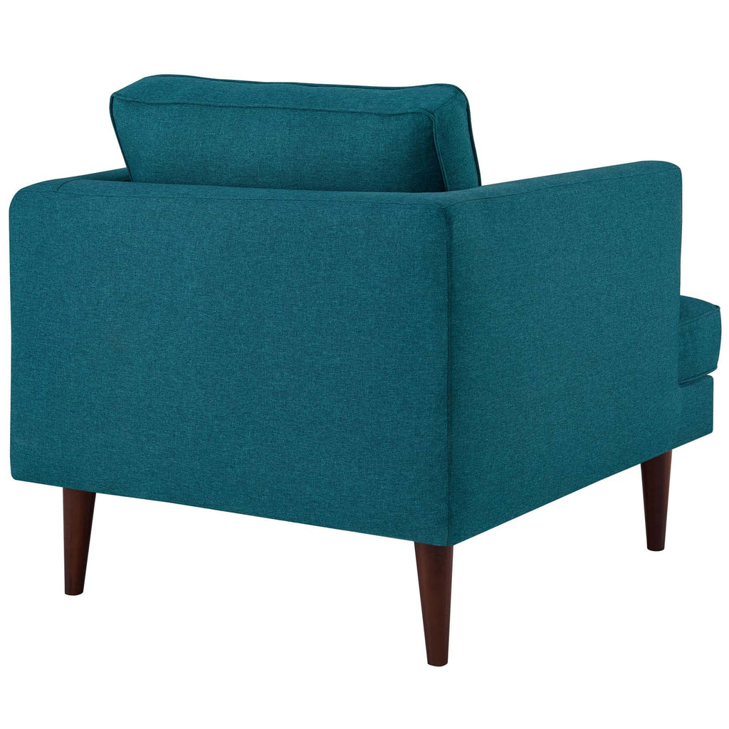 Teal Upholstered Fabric Sofa and Armchair Set Q669865