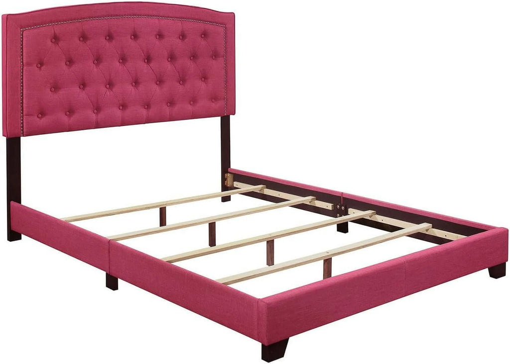 Queen Size Blue Upholstered Bed Frame M632261
