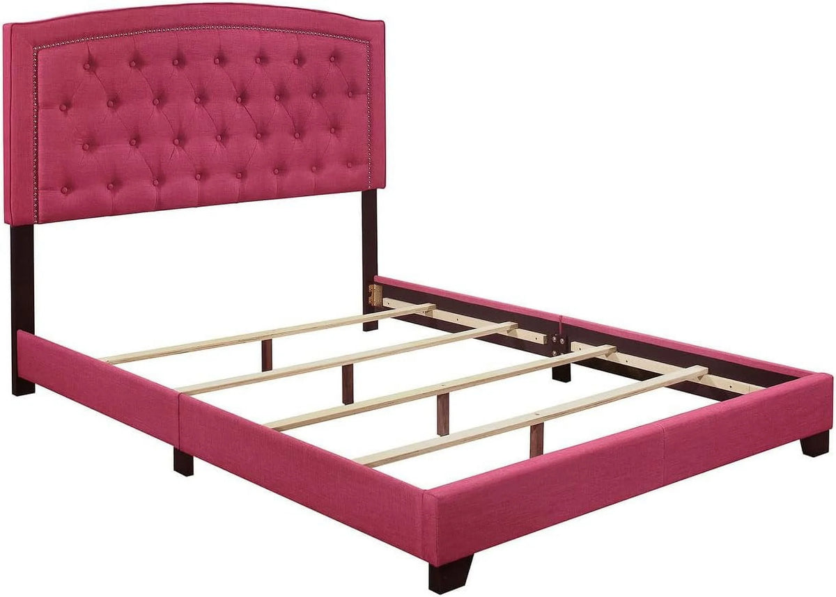 Queen Size Blue Upholstered Bed Frame M632261