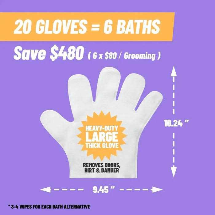 Deodorizing Pet Glove Wipes 20 pc F719648