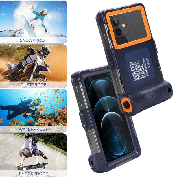 Waterproof Protective Case for Phones Up to 6.9 Inch with Lanyard N215