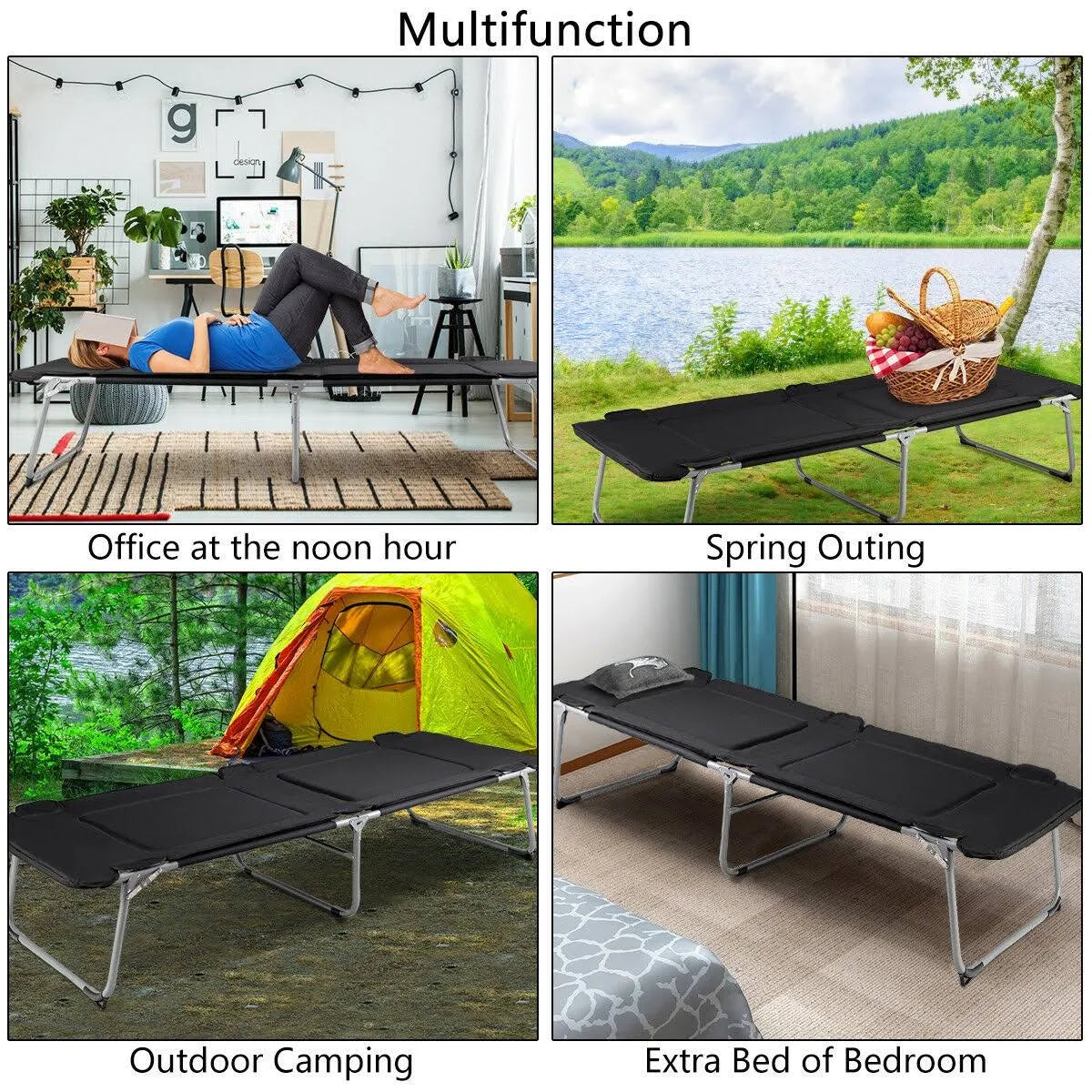 Folding Oversize Adult Portable Camping Bed Cot Y1984