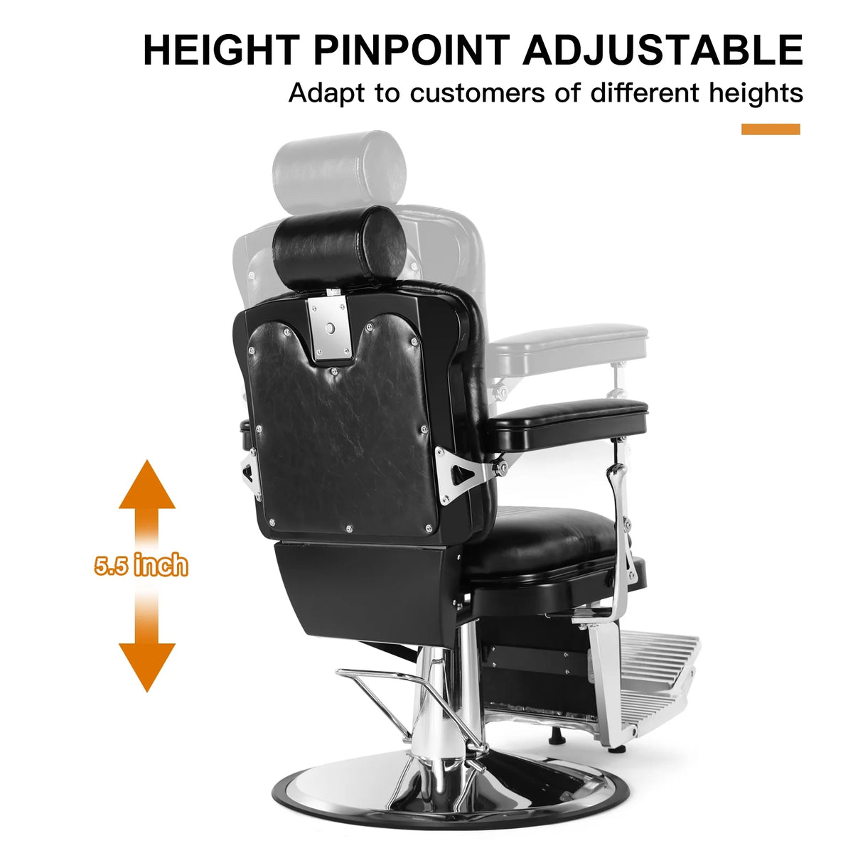 Black Hydraulic Recliner Barber Chair L998
