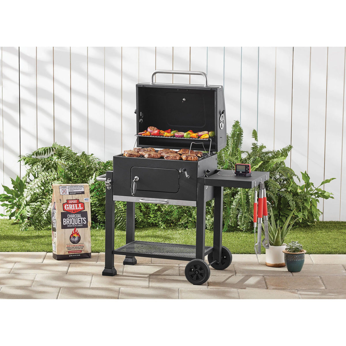 Heavy Duty 24-inch Charcoal Grill, Black X24111