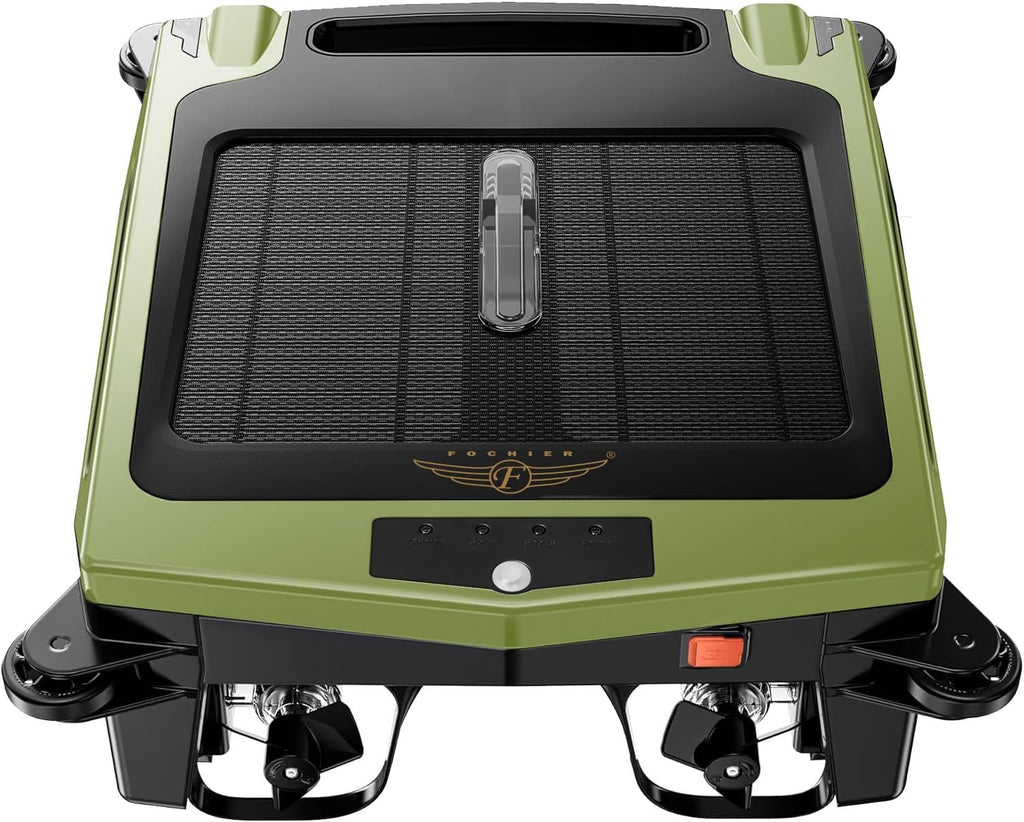 Cordless Robotic Pool Cleaner, Solar Powered Pool Skimmer with Dual Charging Options, Pool Robot Vacuum with Automatic Obstacle Avoidance, Green P17202