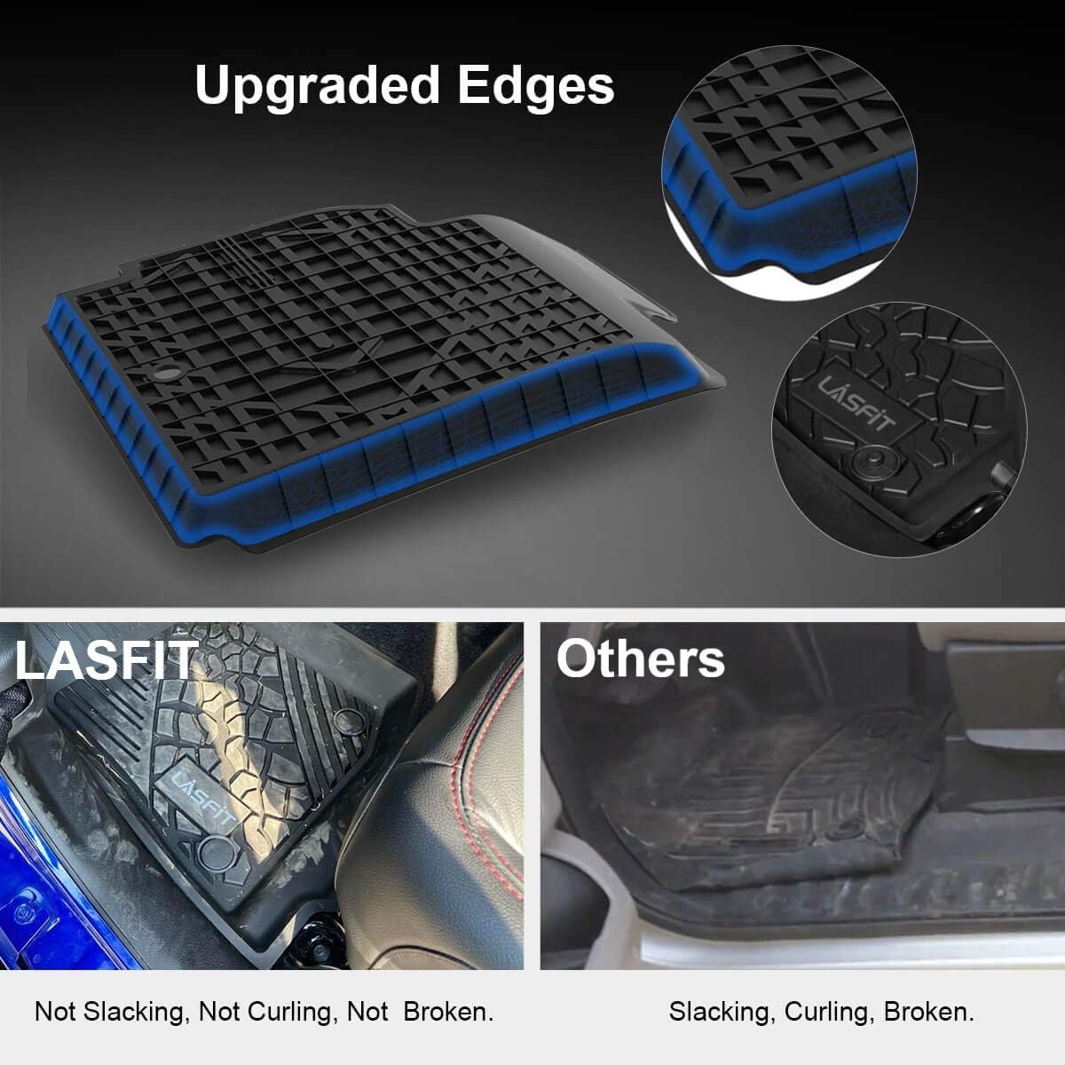 All Weather TPE Car Floor Mats Front and Rear 2 Rows Set K89433