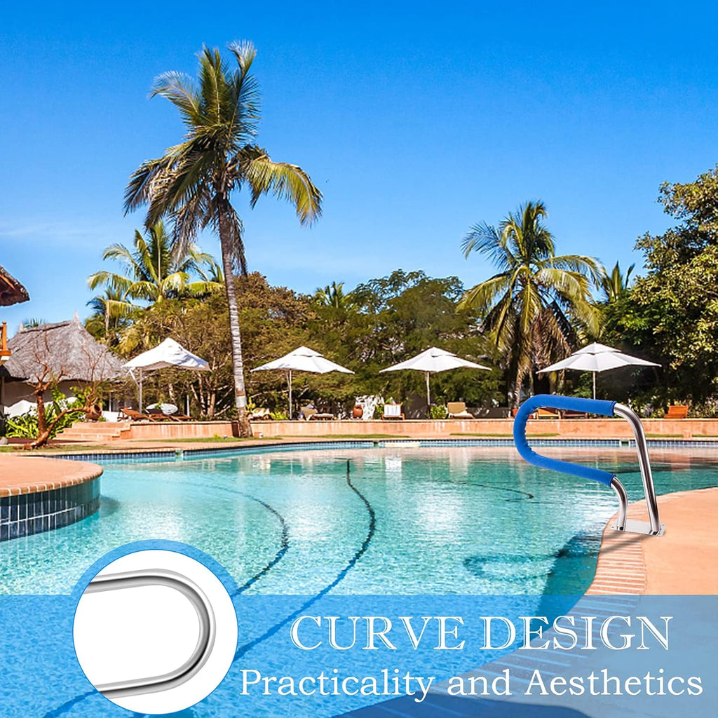 Stainless Steel Pool Hand Rail with Blue Grip Cover K4809