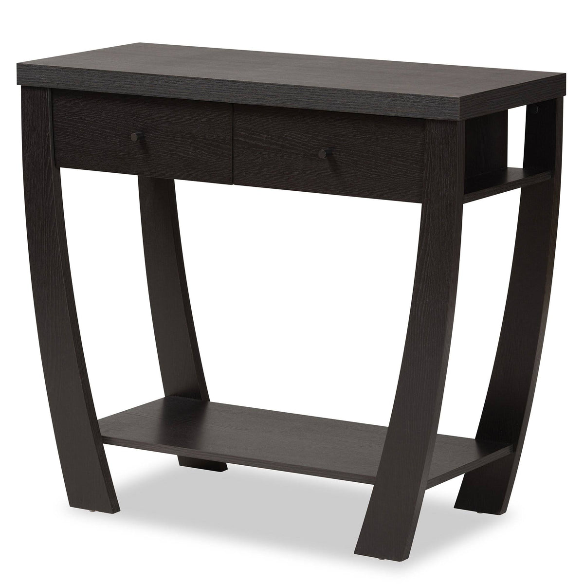 Dark Brown Wood 2-Drawer Console Table Q61288