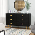 Mid-Century 6 Drawer Walnut Wood Dresser V2723