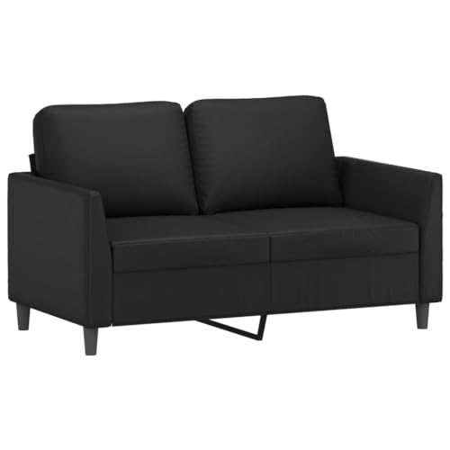2 Piece Black Faux Leather Sofa Set with Metal Frame A18905