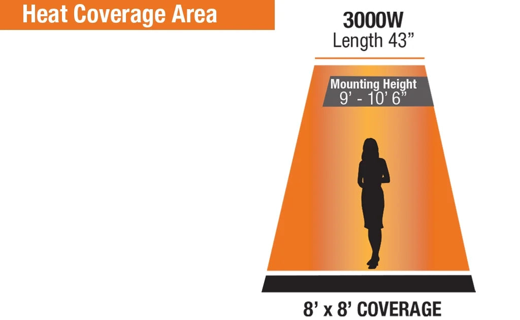 42" Infrared Radiant Indoor/Outdoor Patio Heater with Remote, 3000W / 208V R473