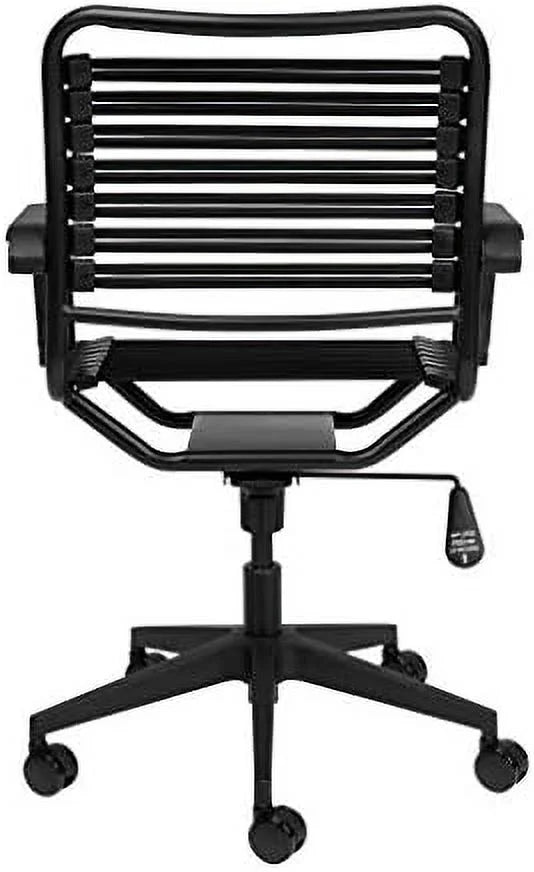 Black Adjustable Rolling Office Chair with Bungie Straps A4196