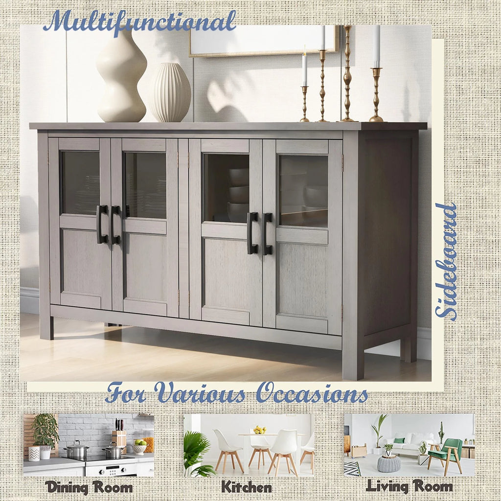 Buffet Cabinet with 4 Doors and Adjustable Shelves F761955
