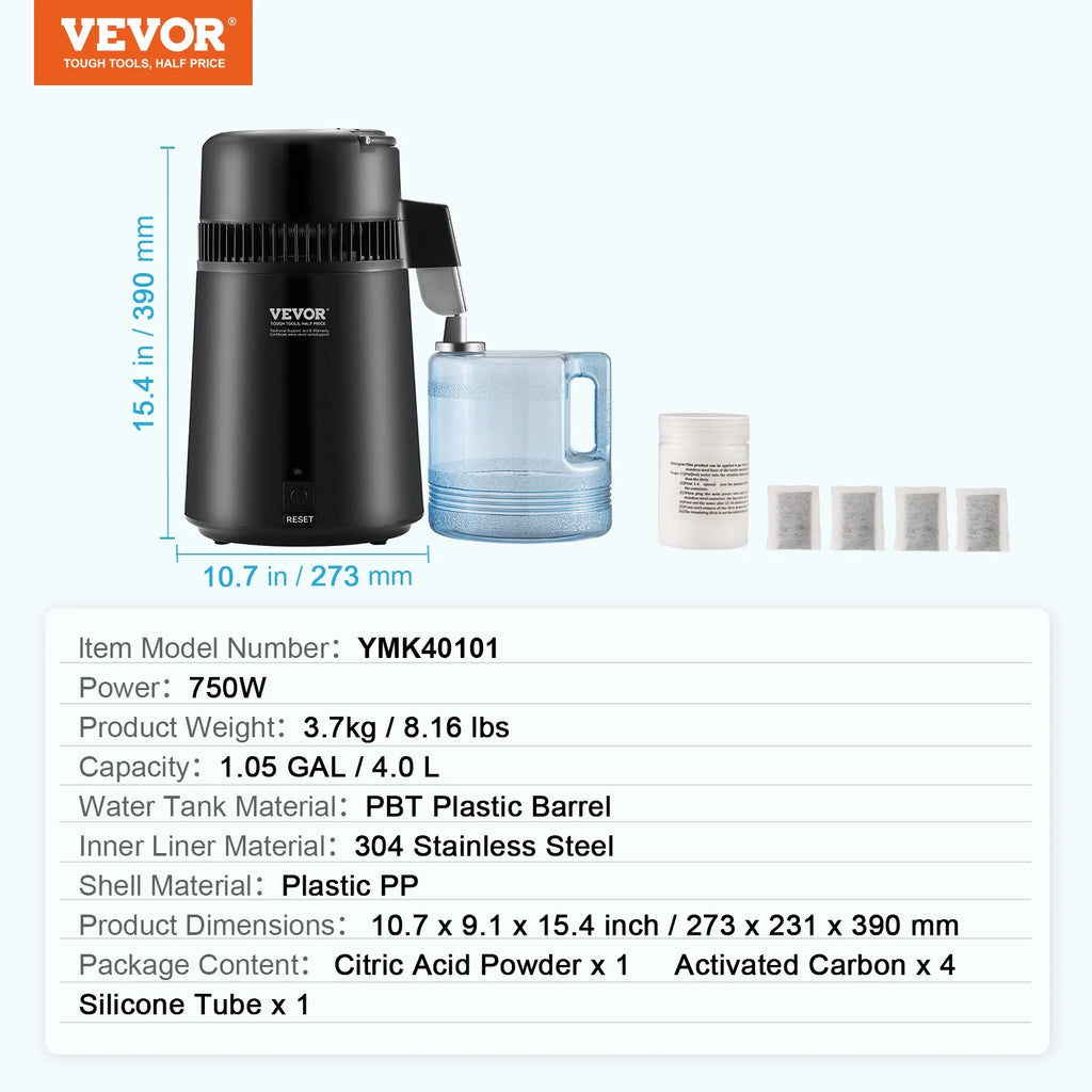 4L Water Distiller Stainless Steel J44526