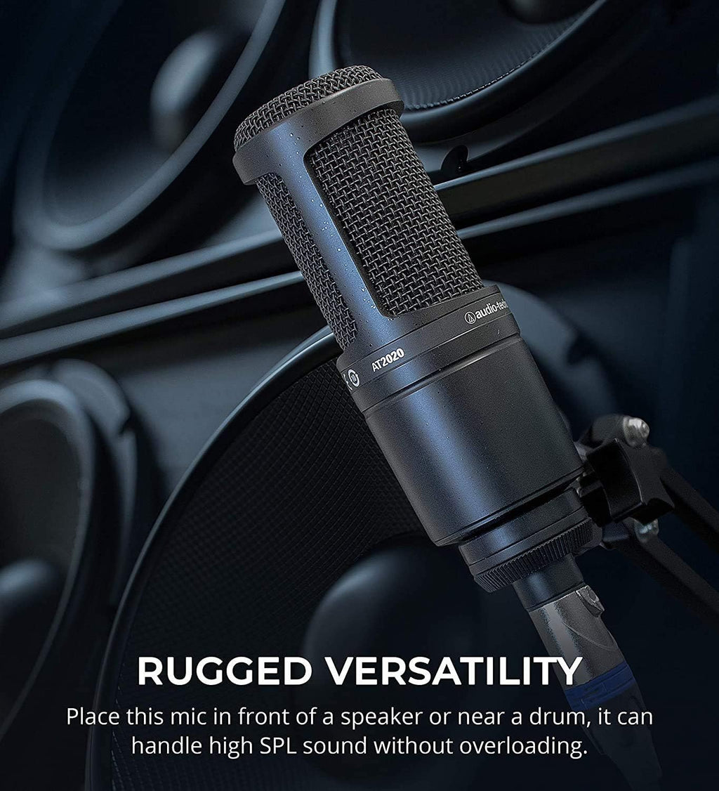 Cardioid Condenser Studio XLR Microphone Bundle with USB Audio Interface, XLR Cable, Pop Filter, Headphone Hook, and Headphones X6185