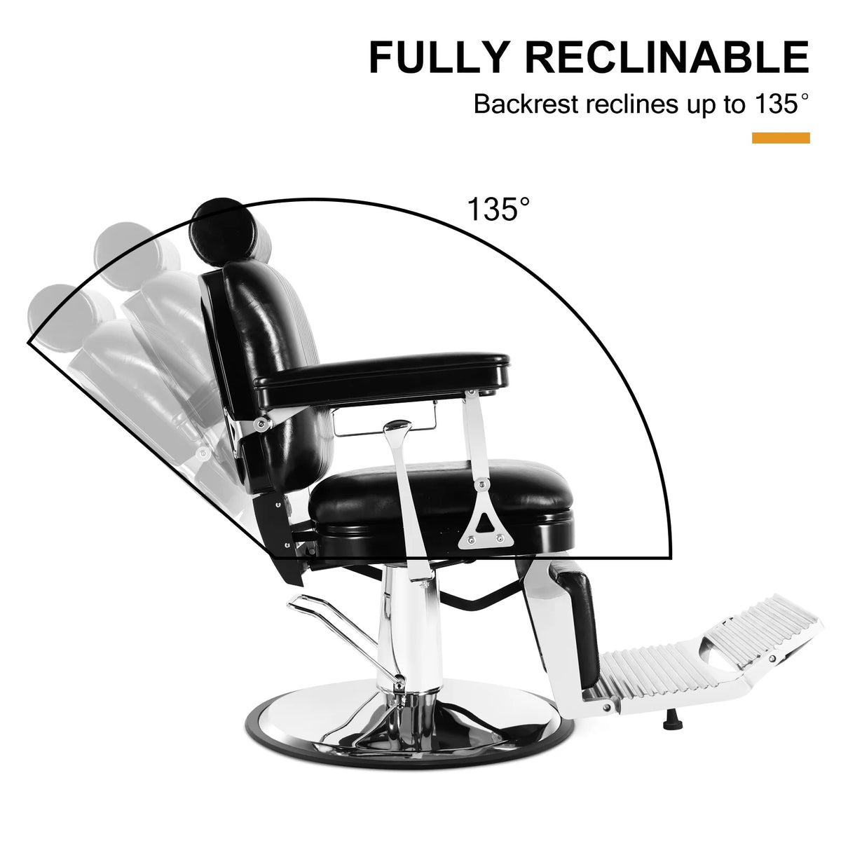 Black Hydraulic Recliner Barber Chair L998