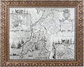 Map of Caernarvon 1616 11 by 14-Inch Gold Ornate Frame K258682