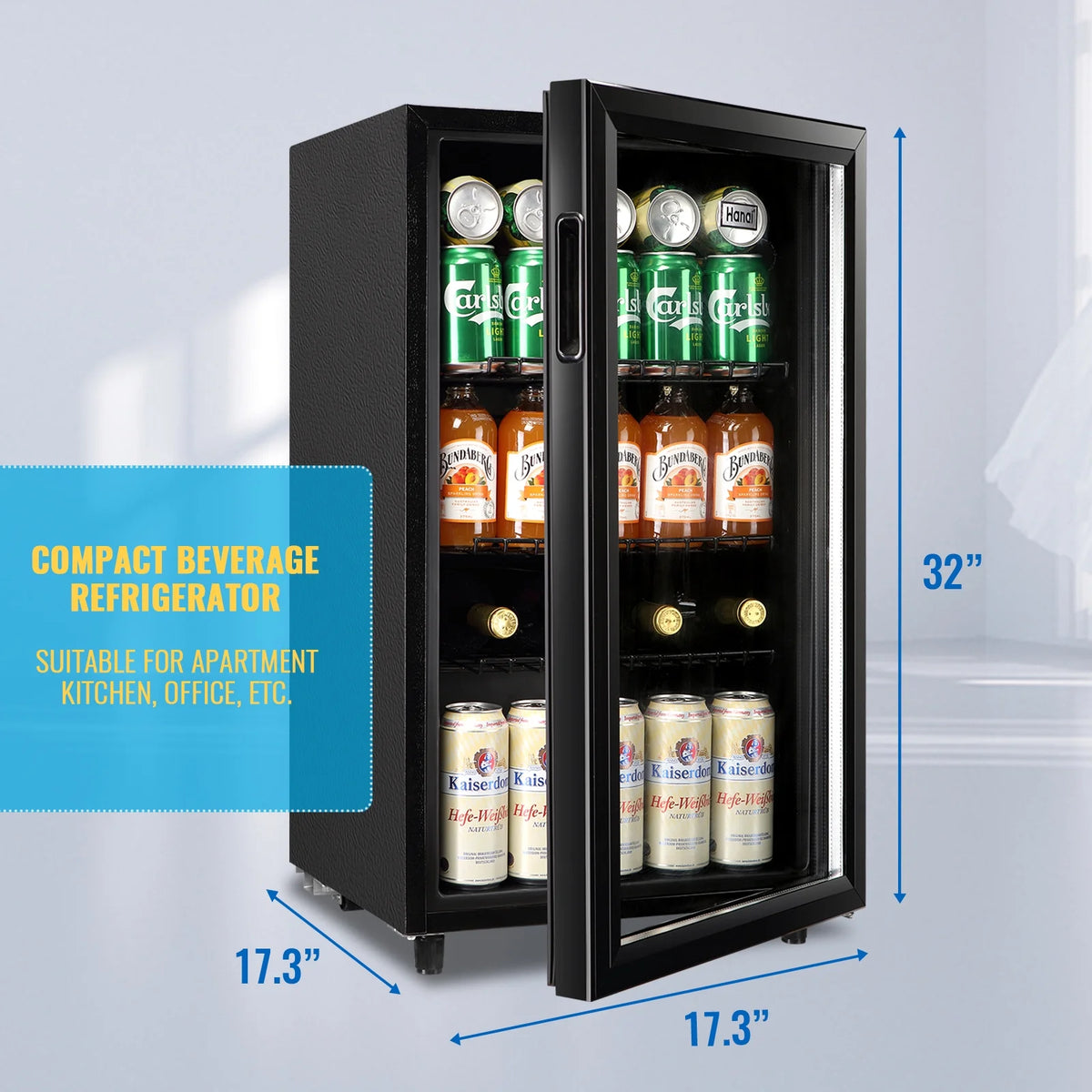Glass Door Beverage Refrigerator 125 Can O8664