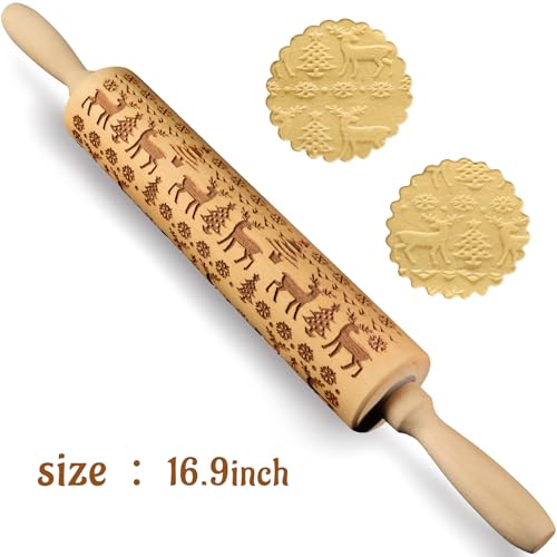 Embossed Wooden Rolling Pin V5642