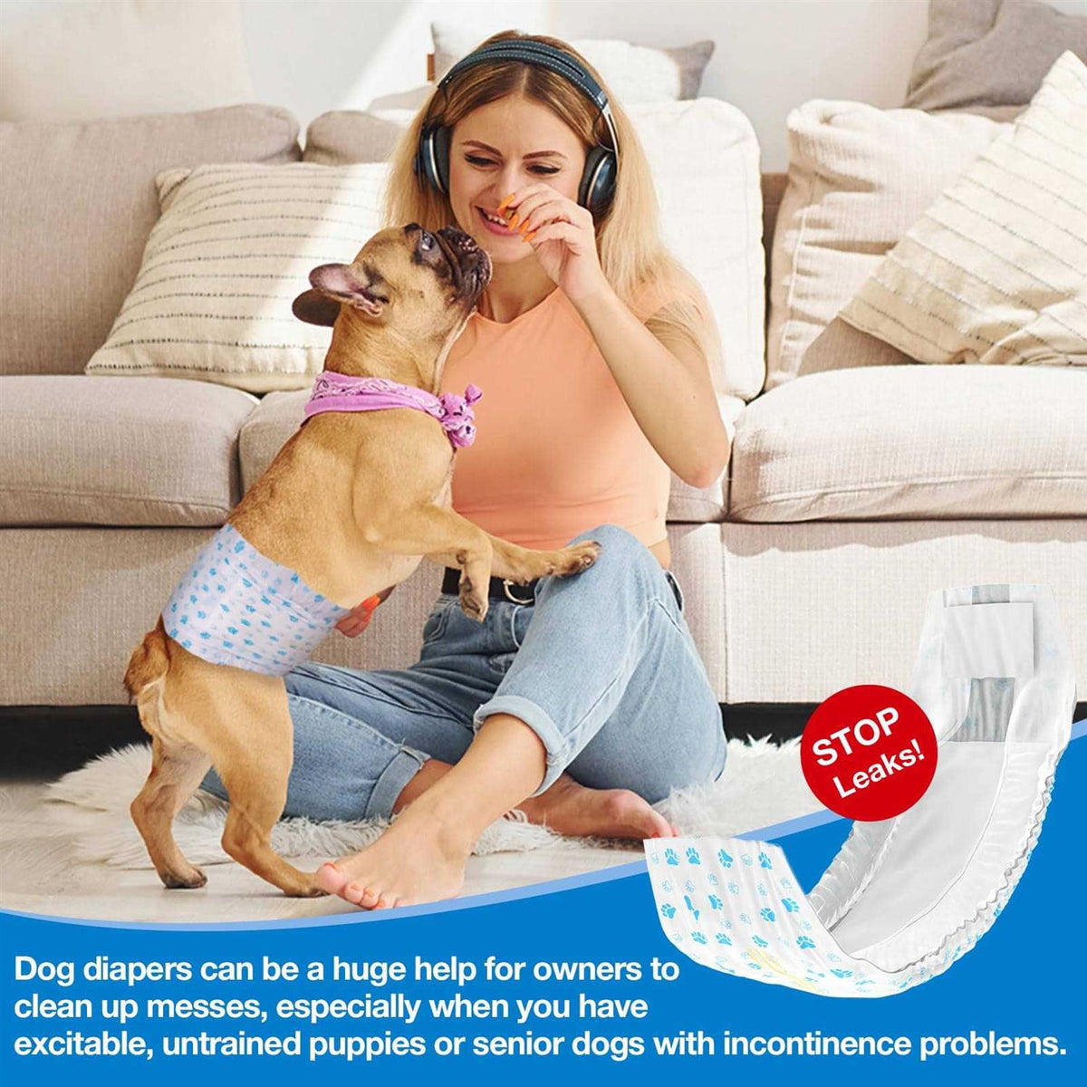 Soft Disposable Male Dog Wraps X530