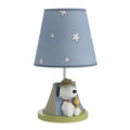 Blue, Beige, Green Campout Lamp with Shade & Bulb W6994