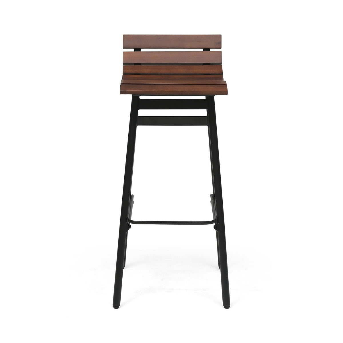 Wooden Barstool Set of 2 Gray Black E594