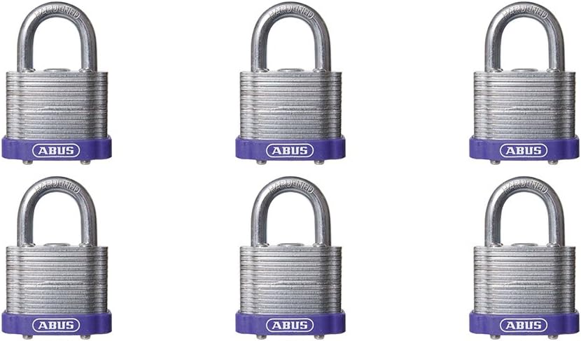 Purple Laminated Steel Padlock, Pack of 6 F638116