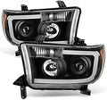 Black Housing Projector Headlights Replacement Pair Set D750