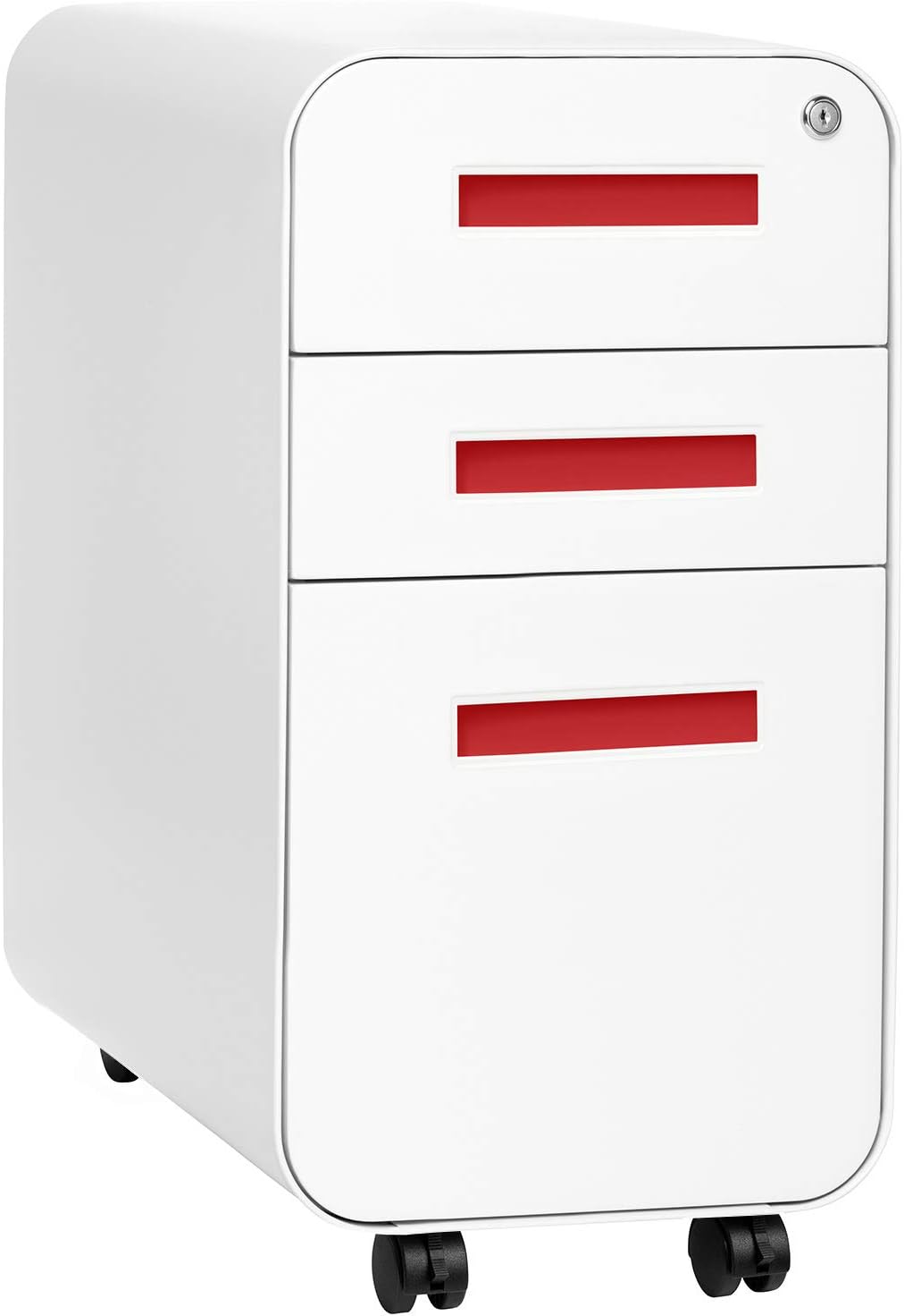 3-Drawer Mobile File Cabinet Black Grey F842071