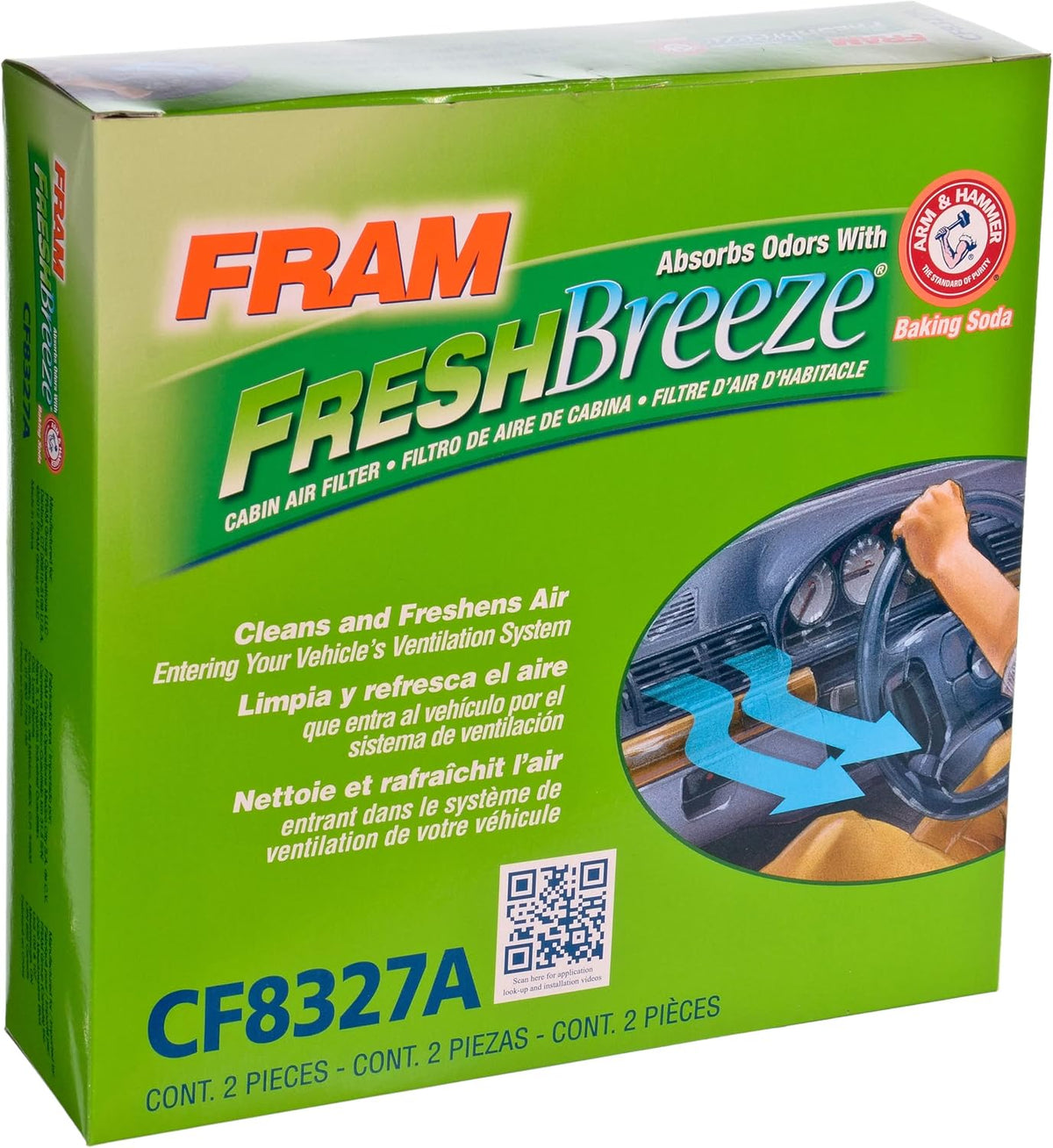 Cabin Air Filter with Arm and Hammer Baking Soda R995