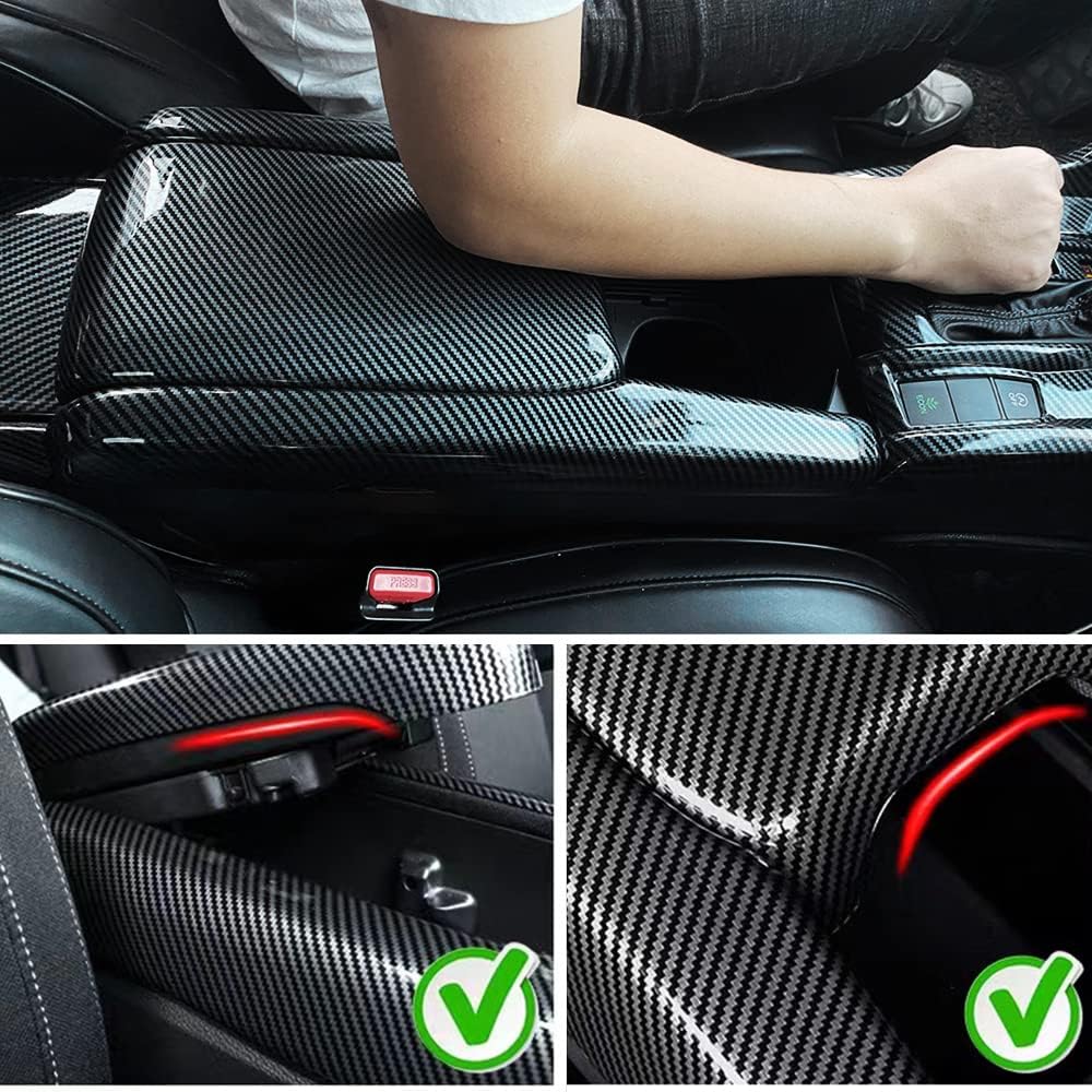 Carbon Fiber Color Car Armrest Box Cover Center Console Panel I164749