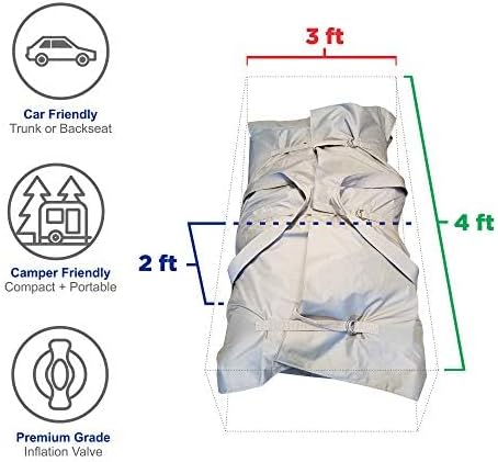 12ft 6in Inflatable Dinghy Boat Tender - 6 Person - 20 Horsepower, White/Gray A9283
