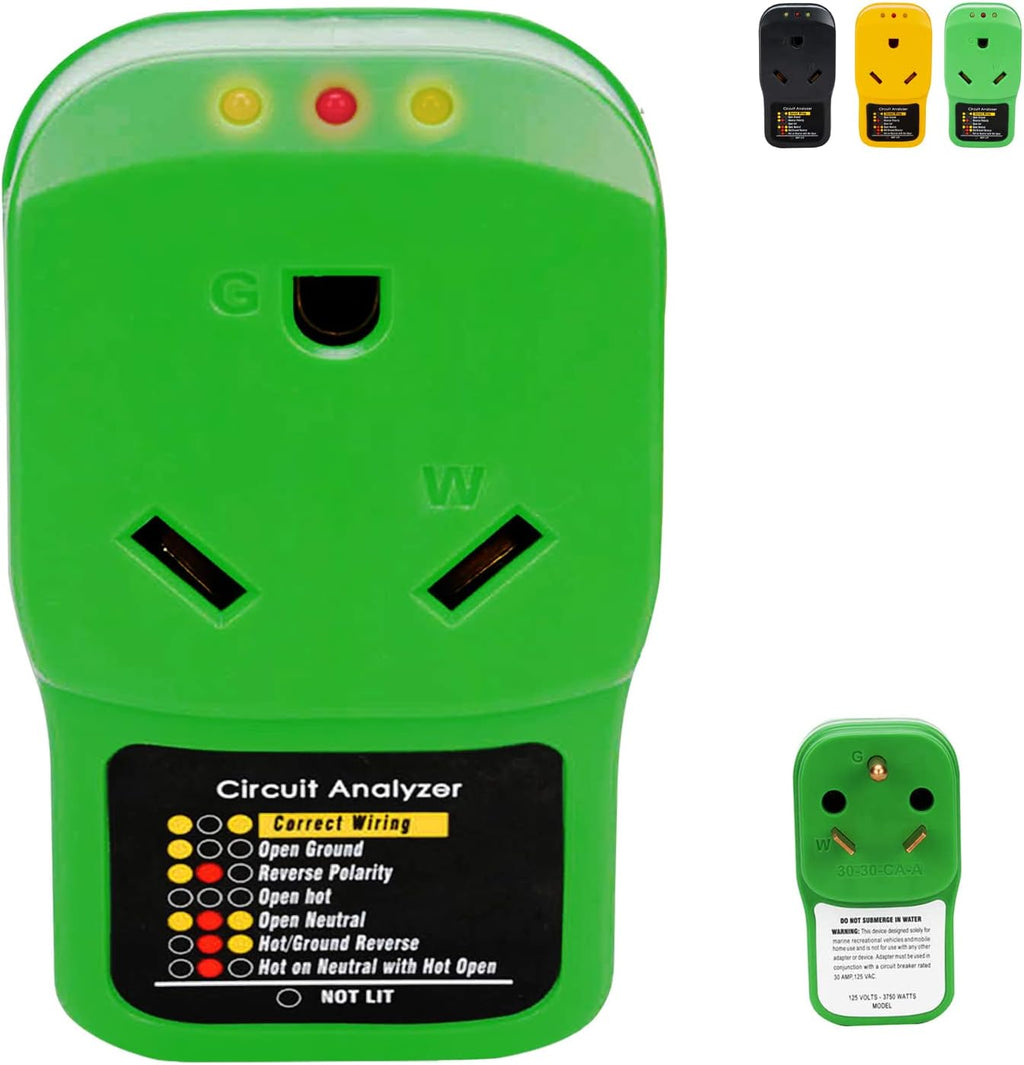 30 Amp RV Surge Protector Circuit Analyzer with LED Indicator Lights, 1050J, Pack of 2 S530