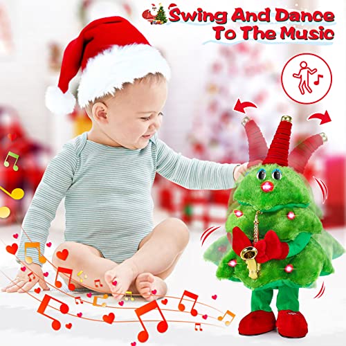 Singing Dancing Christmas Tree Plush Toy with Lights & 8 Music Carols O65350