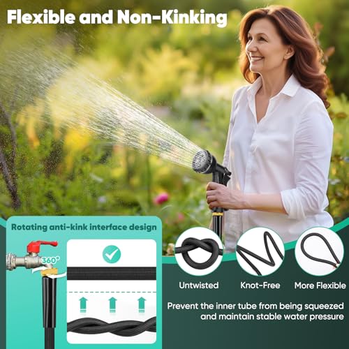 100FT Lightweight Garden Hose with 8 Function Nozzle K675096