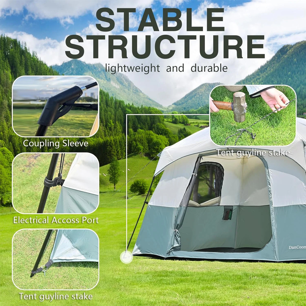 Camping Tent 4/6/8 Person Dome Tent with Rainfly, Waterproof P24729