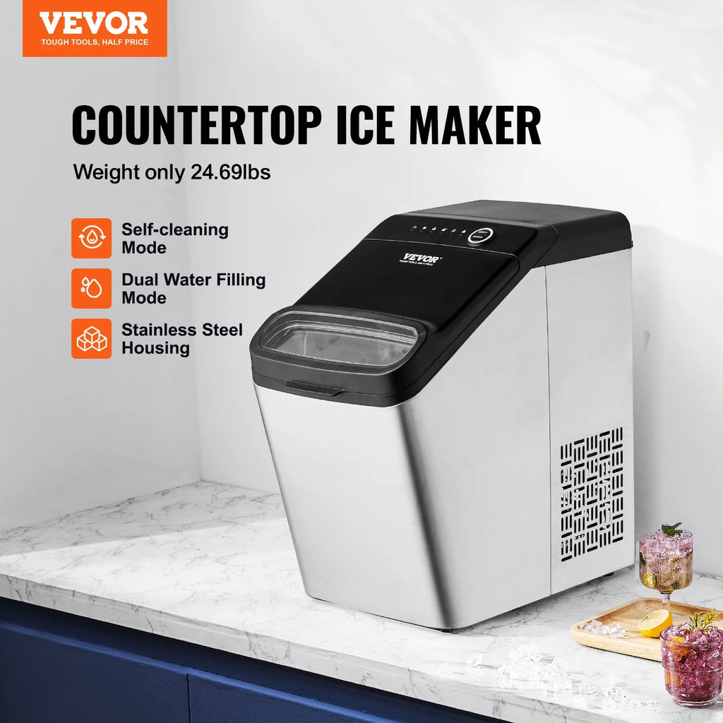 Portable Countertop Ice Maker 33lbs/24H with Scoop and Basket P719