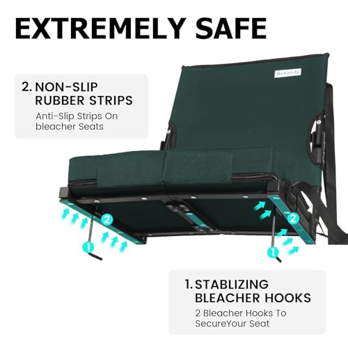Portable Folding Padded Stadium Chair with Back Support I6600