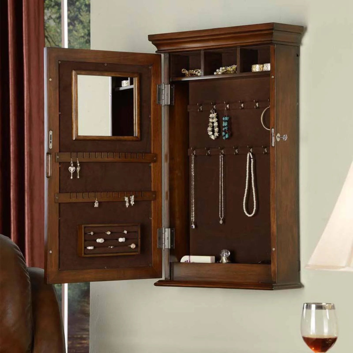 Wall Mounted Jewelry Armoire P6752