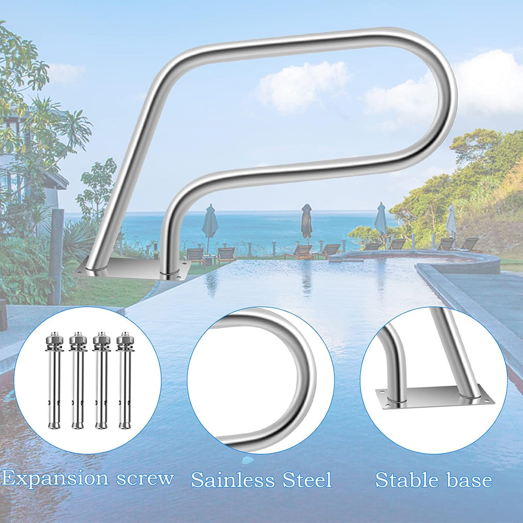 Stainless Steel Pool Hand Rail with Blue Grip Cover K4809