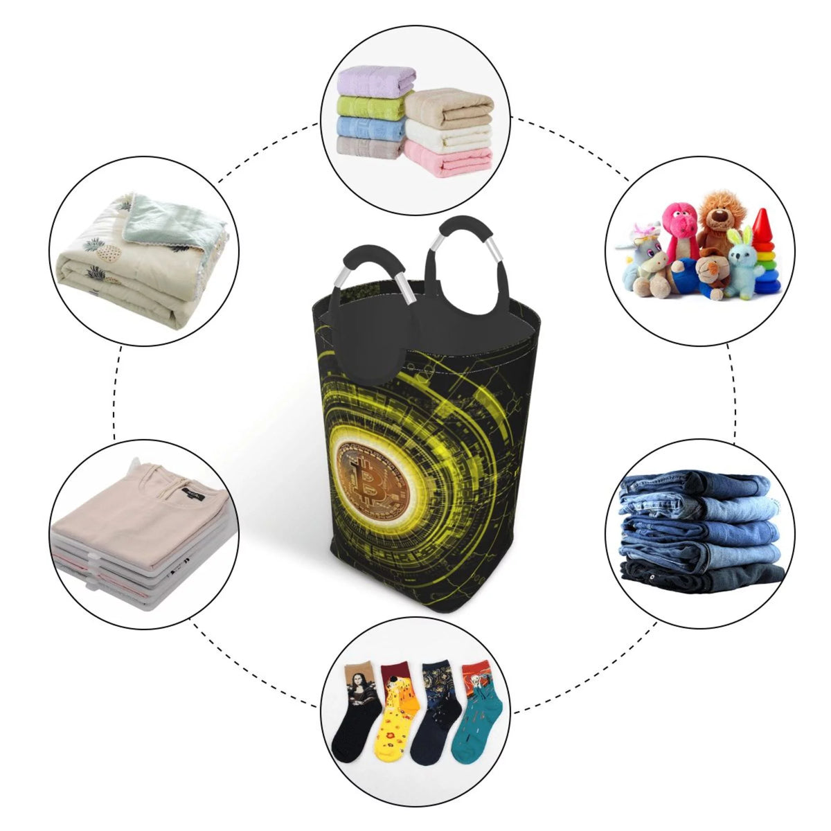 50L Large Rectangular Laundry Hamper with Aluminum Handles Z91280